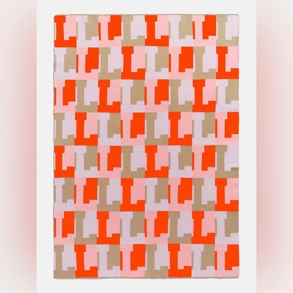 BAUBLEBAR On Repeat Custom Blanket throw LETTER M light pink/orange